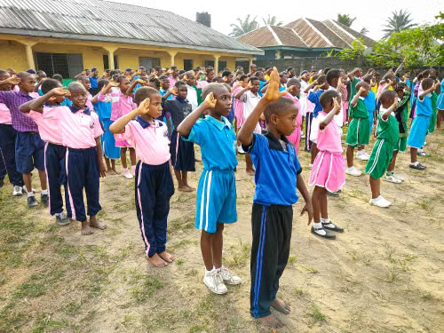 Morning assembly at a primary school